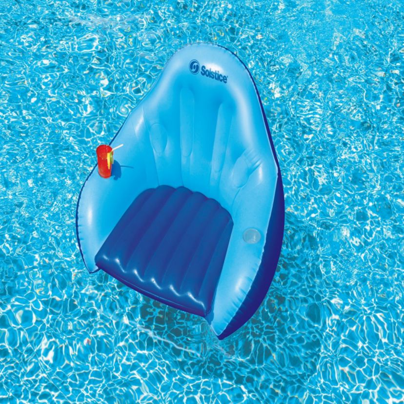 Swim Central Inflatable Convertible Swimming Pool Floating Lounger with ...