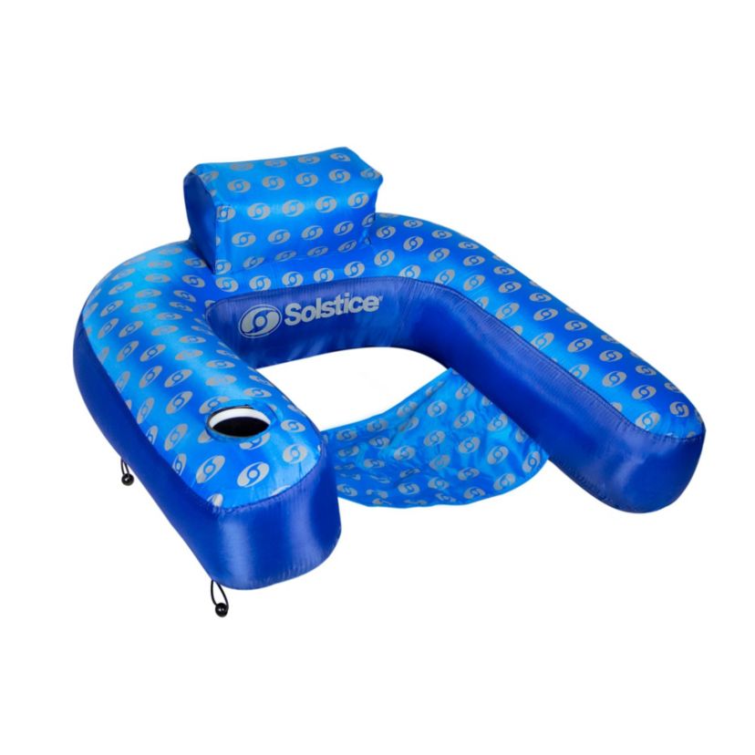 39-Inch Inflatable Blue and White Swimming Pool Swirled Pattern Loop Lounger Chair