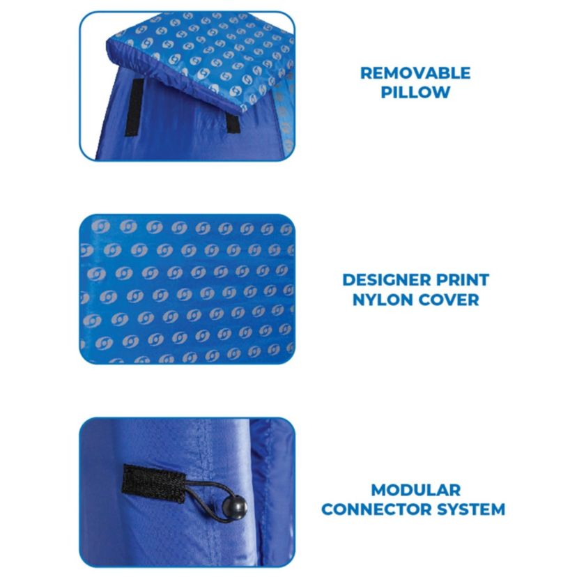 75-Inch Inflatable Blue Swirled Air Mattress Swimming Float