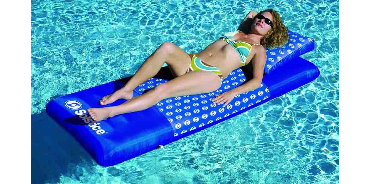 75-Inch Inflatable Blue Swirled Air Mattress Swimming Float