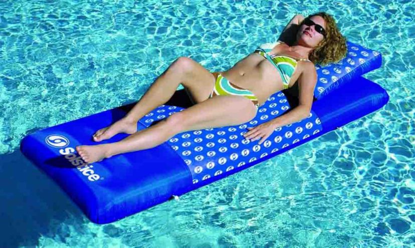 75-Inch Inflatable Blue Swirled Air Mattress Swimming Float