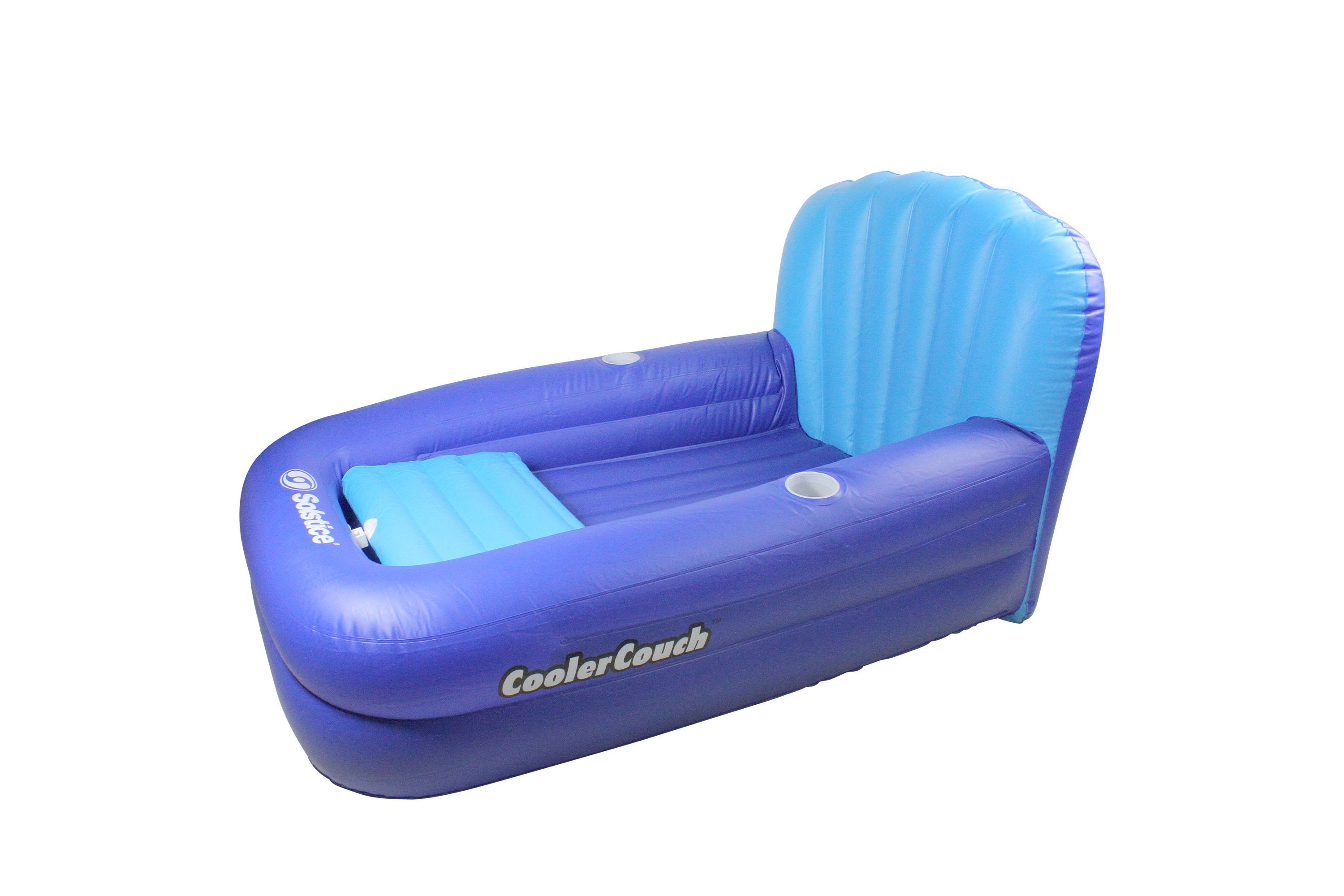 54-Inch Inflatable Blue Swimming Pool Lounger with Ice Cooler