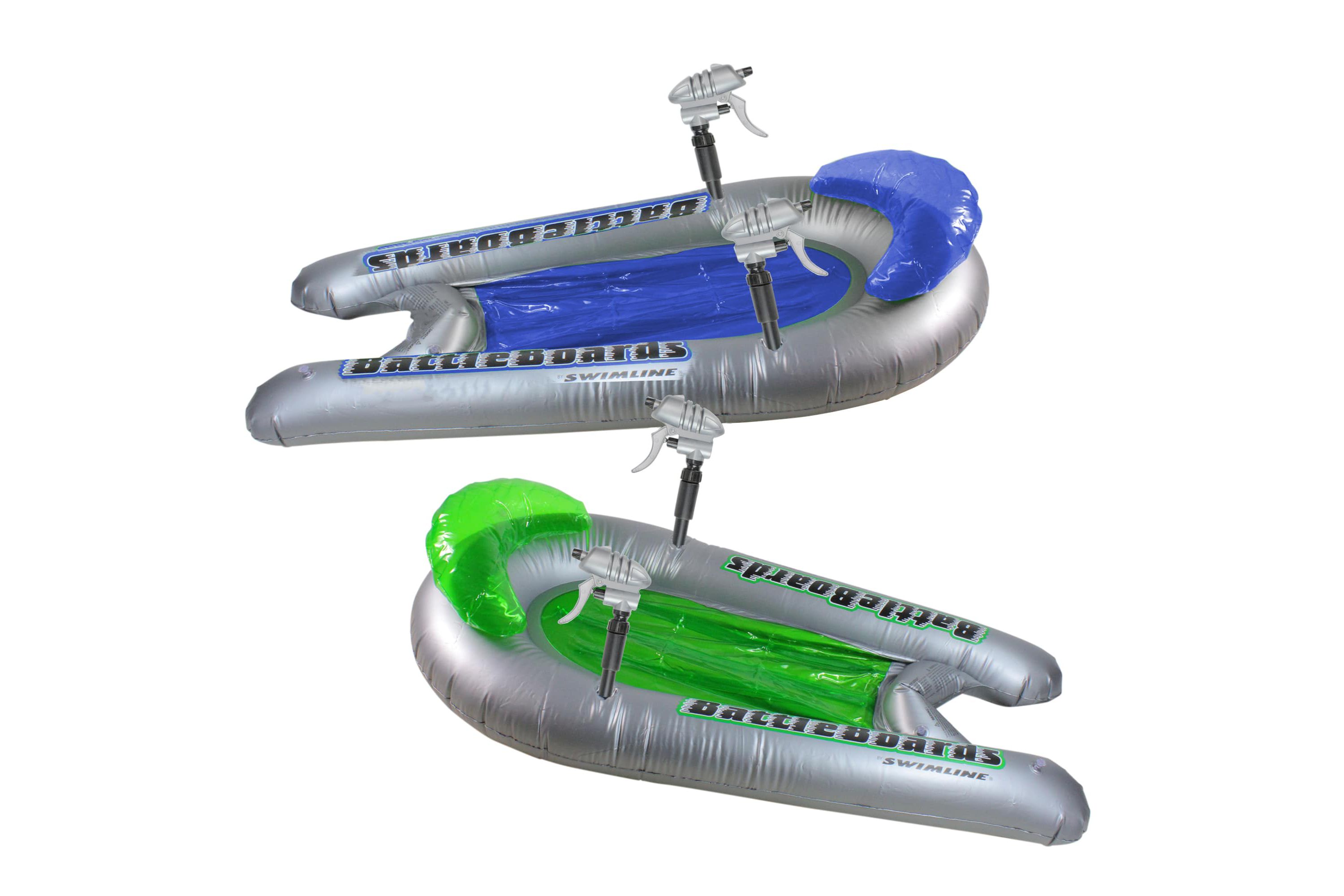 Set of 2 Green and Blue Water Sport Inflatable Battle Board Swimming Pool Squirters - 53"