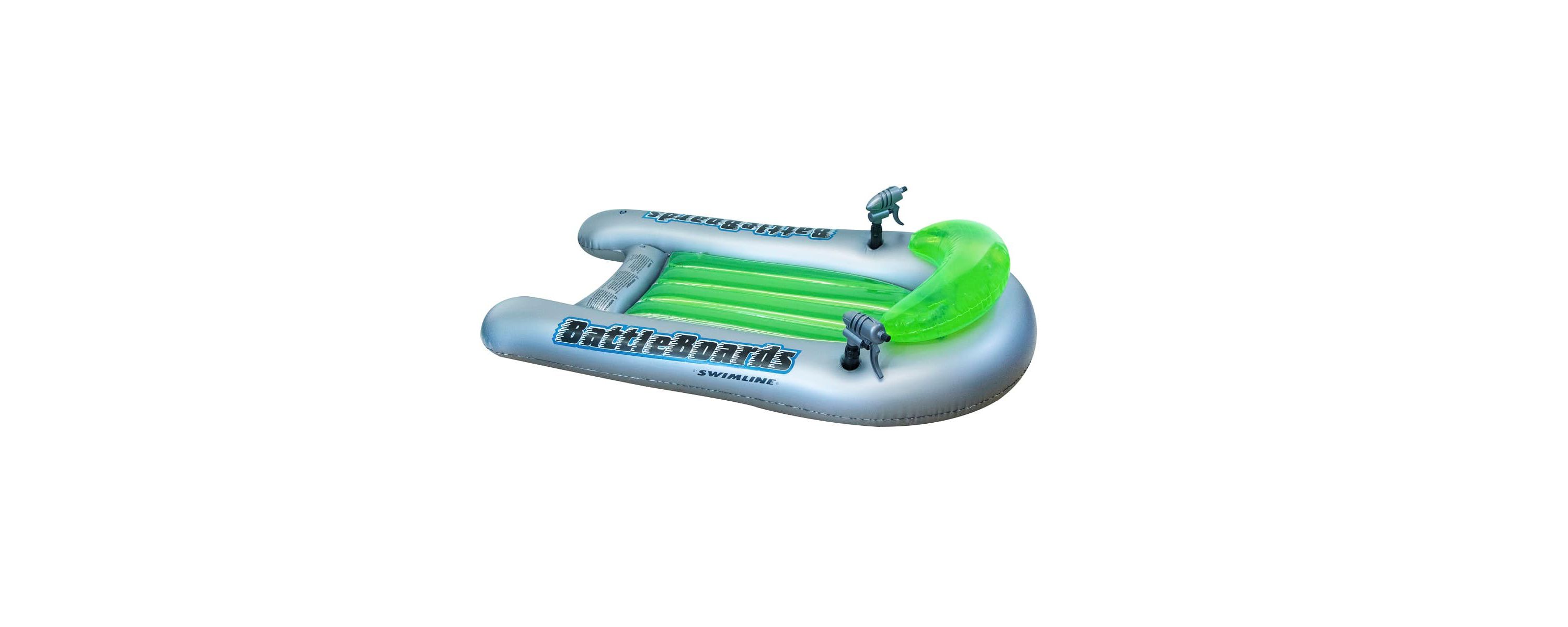 Set of 2 Green and Blue Water Sport Inflatable Battle Board Swimming Pool Squirters - 53"