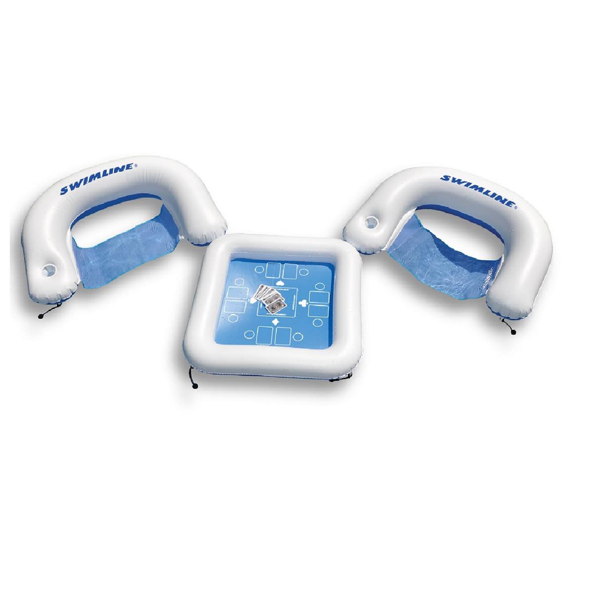 3-Piece Inflatable Poker Table and Chairs with Waterproof Playing Cards