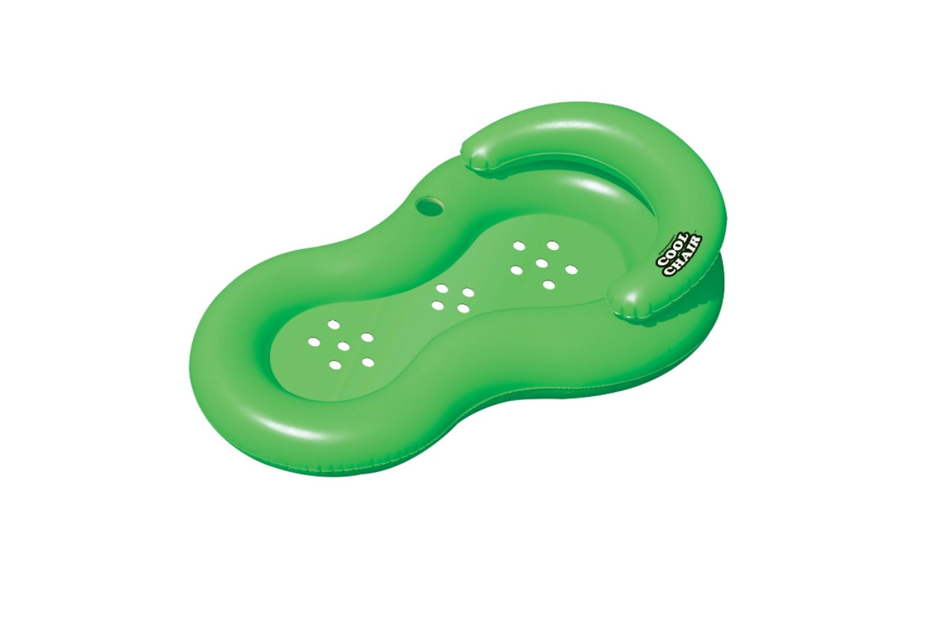 Inflatable Green Cool Lounge Chair with Holes  62.5-Inch
