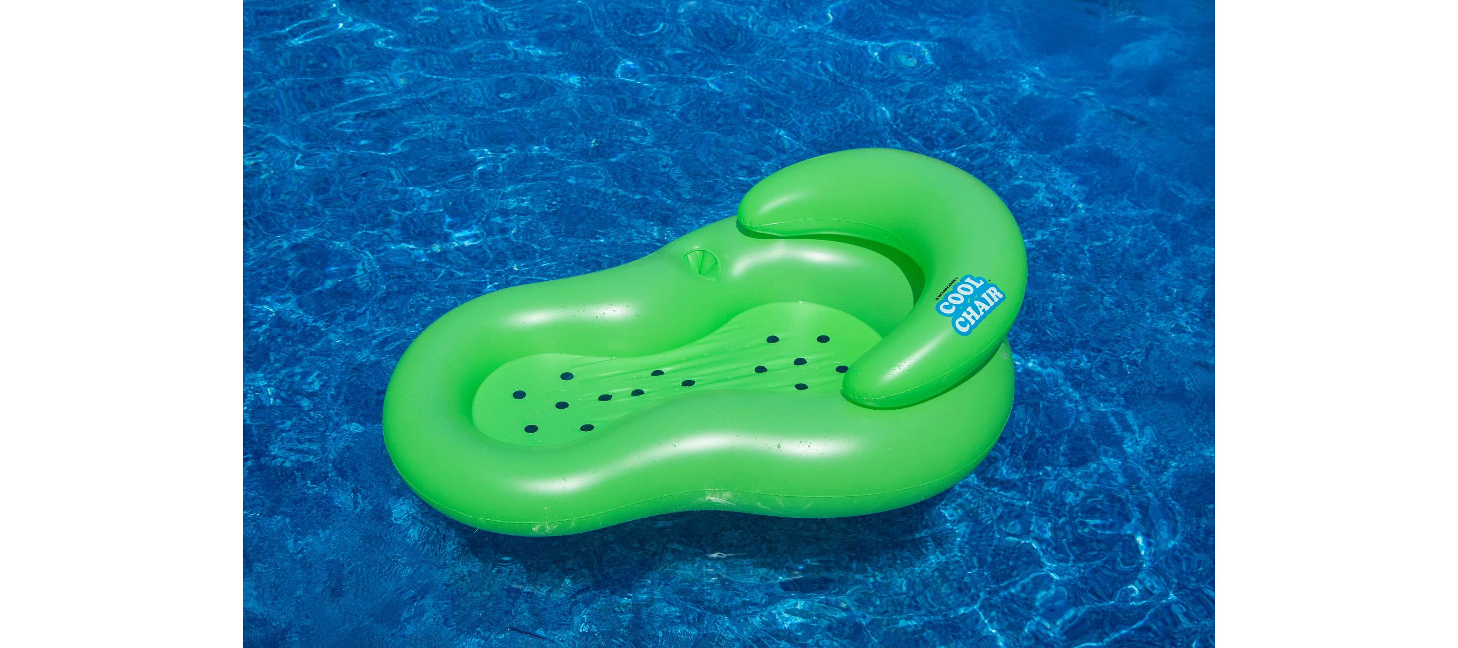 Inflatable Green Cool Lounge Chair with Holes  62.5-Inch