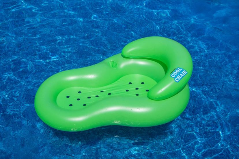Inflatable Green Cool Lounge Chair with Holes  62.5-Inch