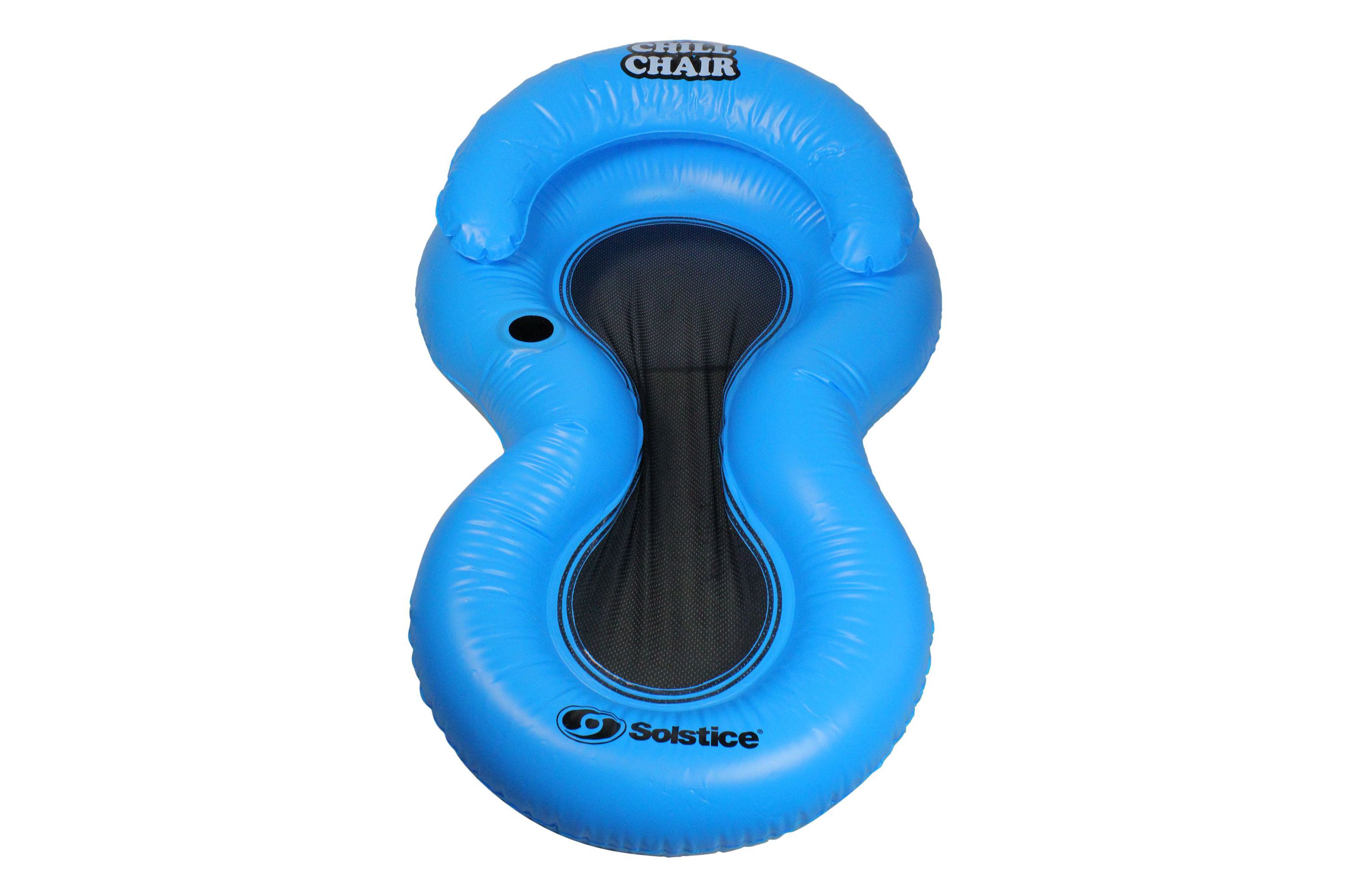 61-Inch Inflatable Blue Chill Swimming Pool Floating Lounge Chair