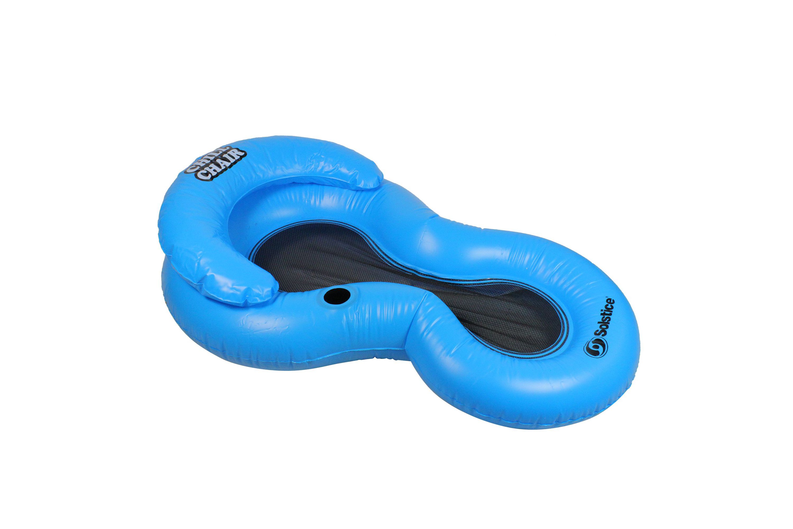 61-Inch Inflatable Blue Chill Swimming Pool Floating Lounge Chair
