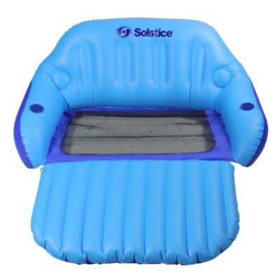 Swim Central 72-Inch Inflatable Blue Love Seat Swimming Pool Float With Convertible Foot Rest