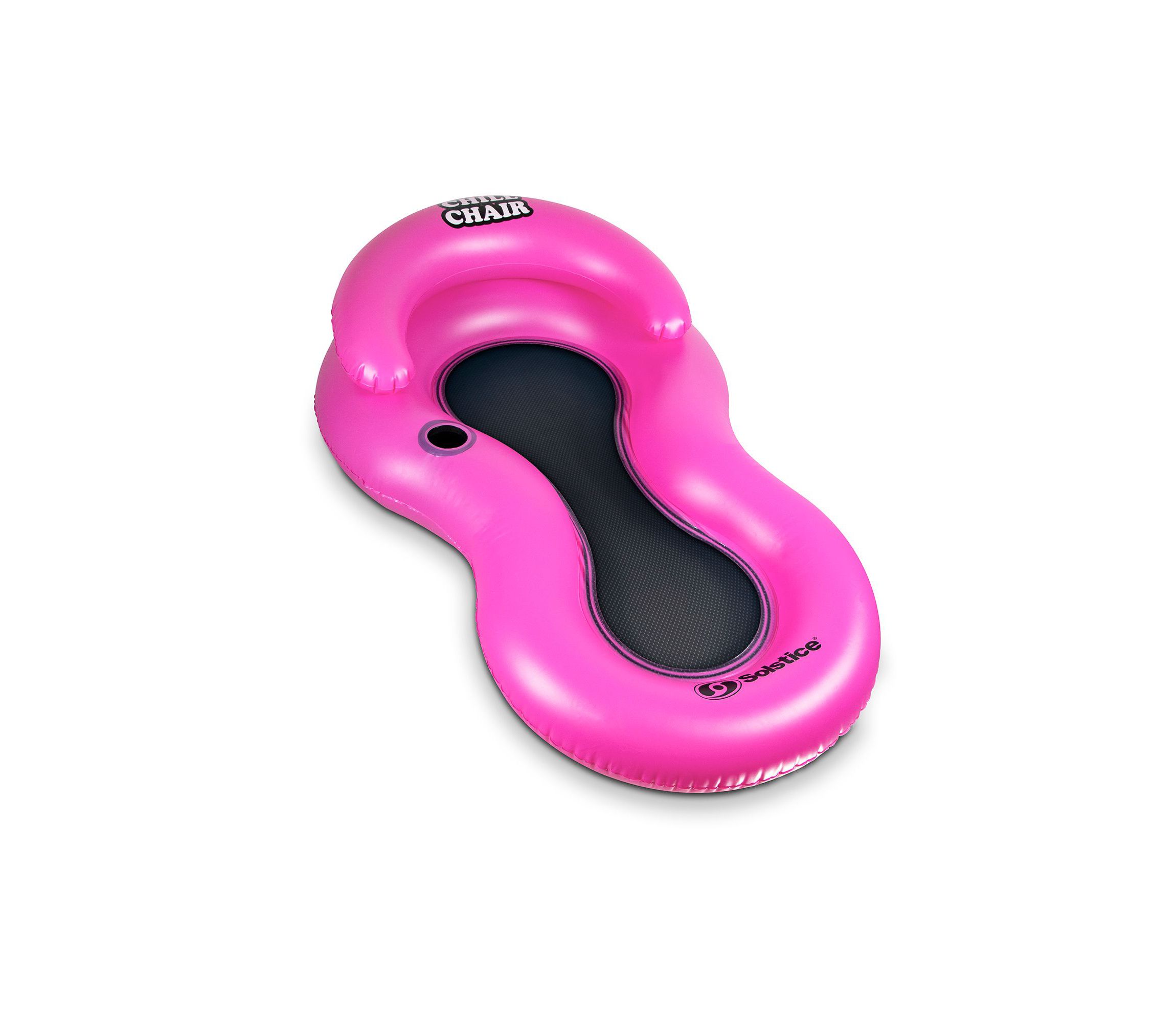 61-Inch Inflatable Hot Pink Chill Swimming Pool Floating Lounge Chair