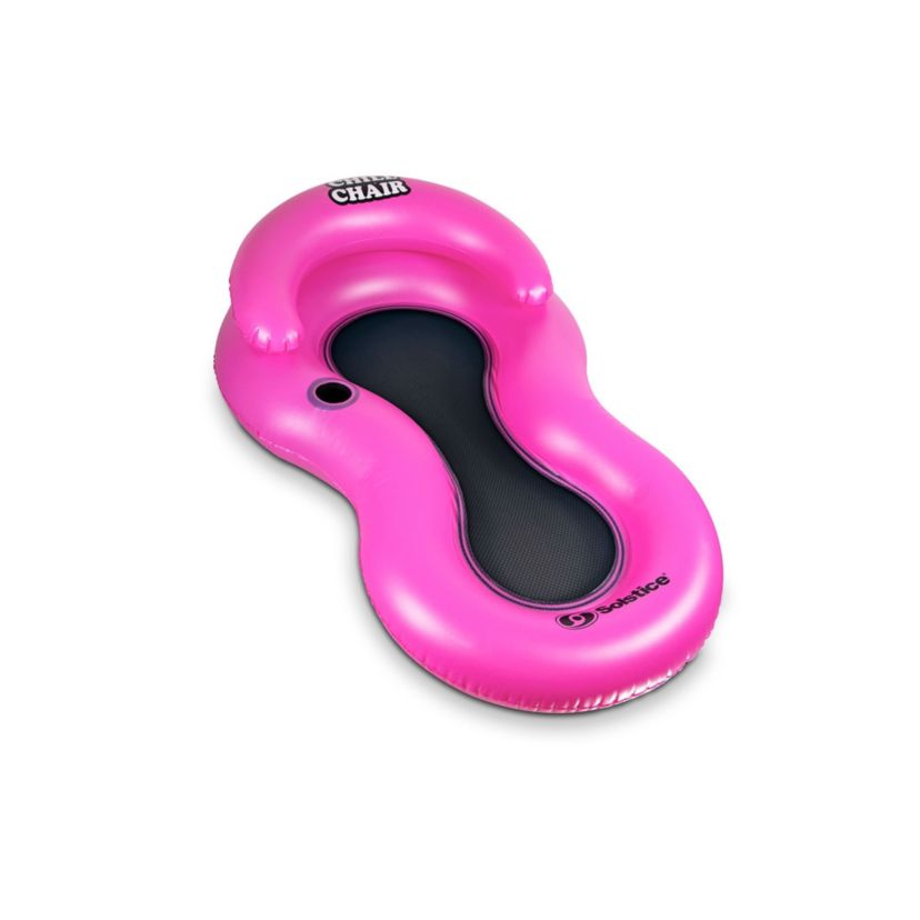 61-Inch Inflatable Hot Pink Chill Swimming Pool Floating Lounge Chair