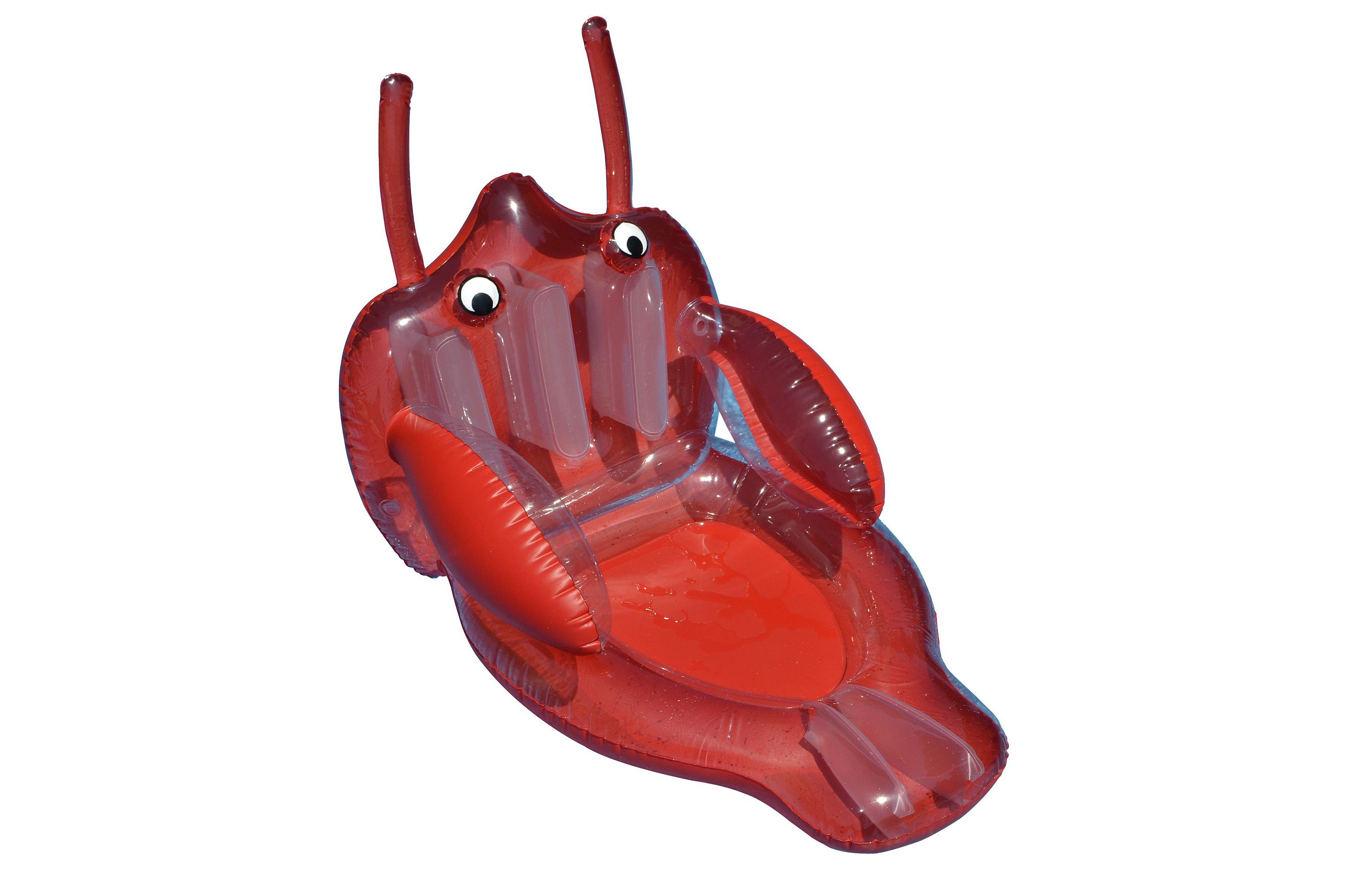 58" Inflatable Red Lobster Swimming Pool Floating Lounge Raft