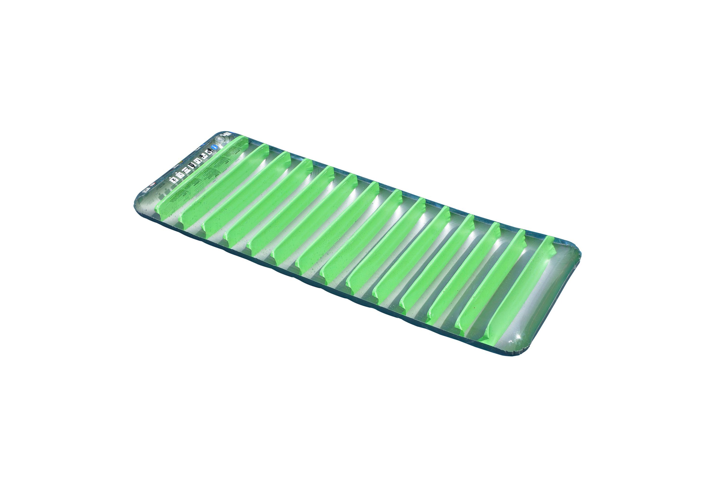 76" Inflatable Green and Gray Sun Tanning Swimming Pool Mattress Raft