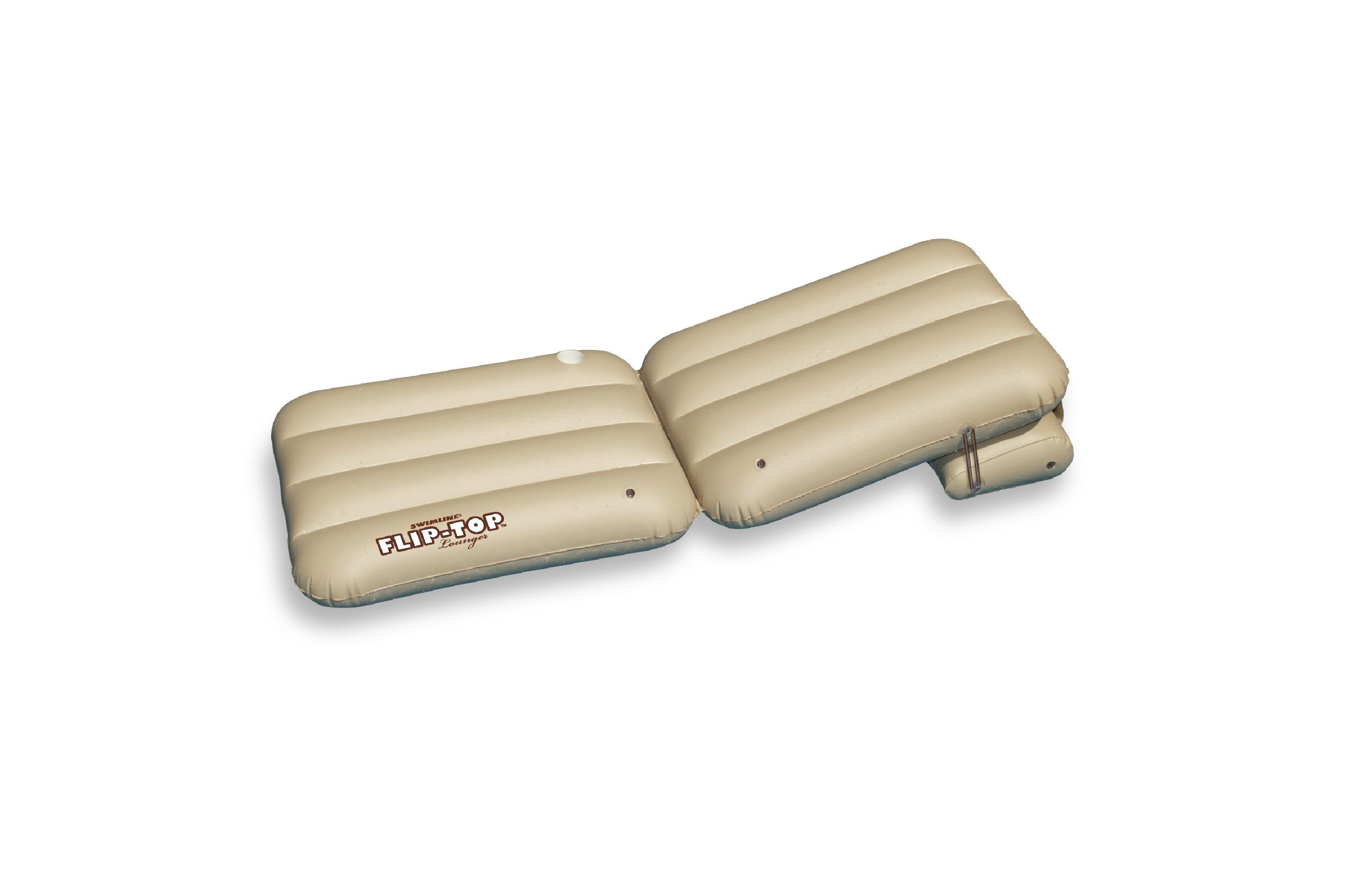 88" Inflatable Beige Adjustable Flip-Top Swimming Pool Lounger Raft