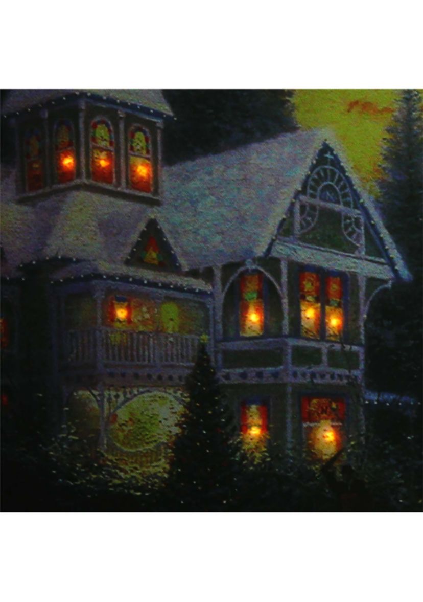 LED Lighted Victorian Christmas at Sunset Canvas Wall Art 15.75Inch x 19.5Inch