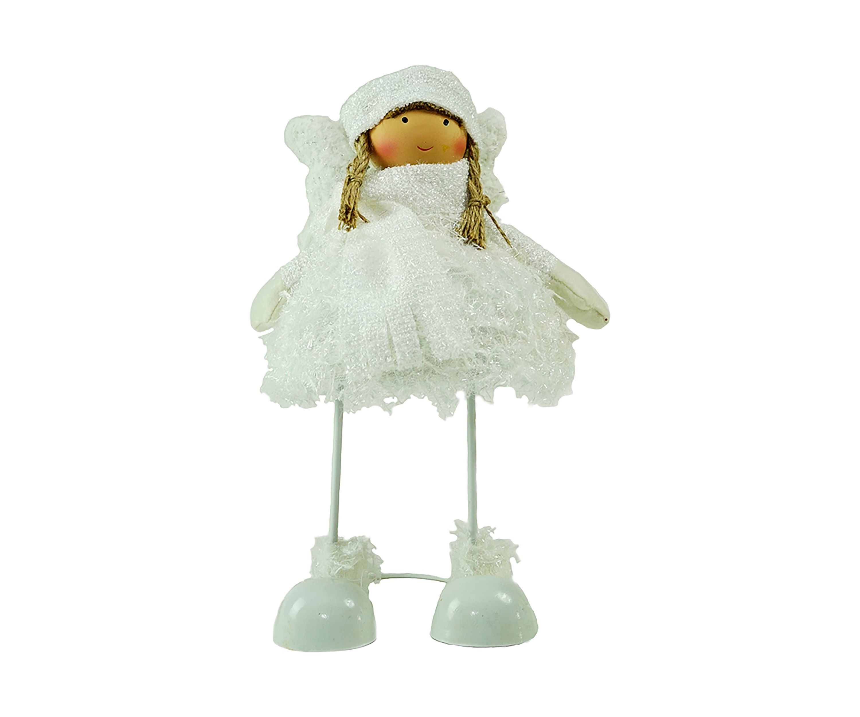 24Inch Snowy Woodlands Plush White Angel Bobble Girl Christmas Figure