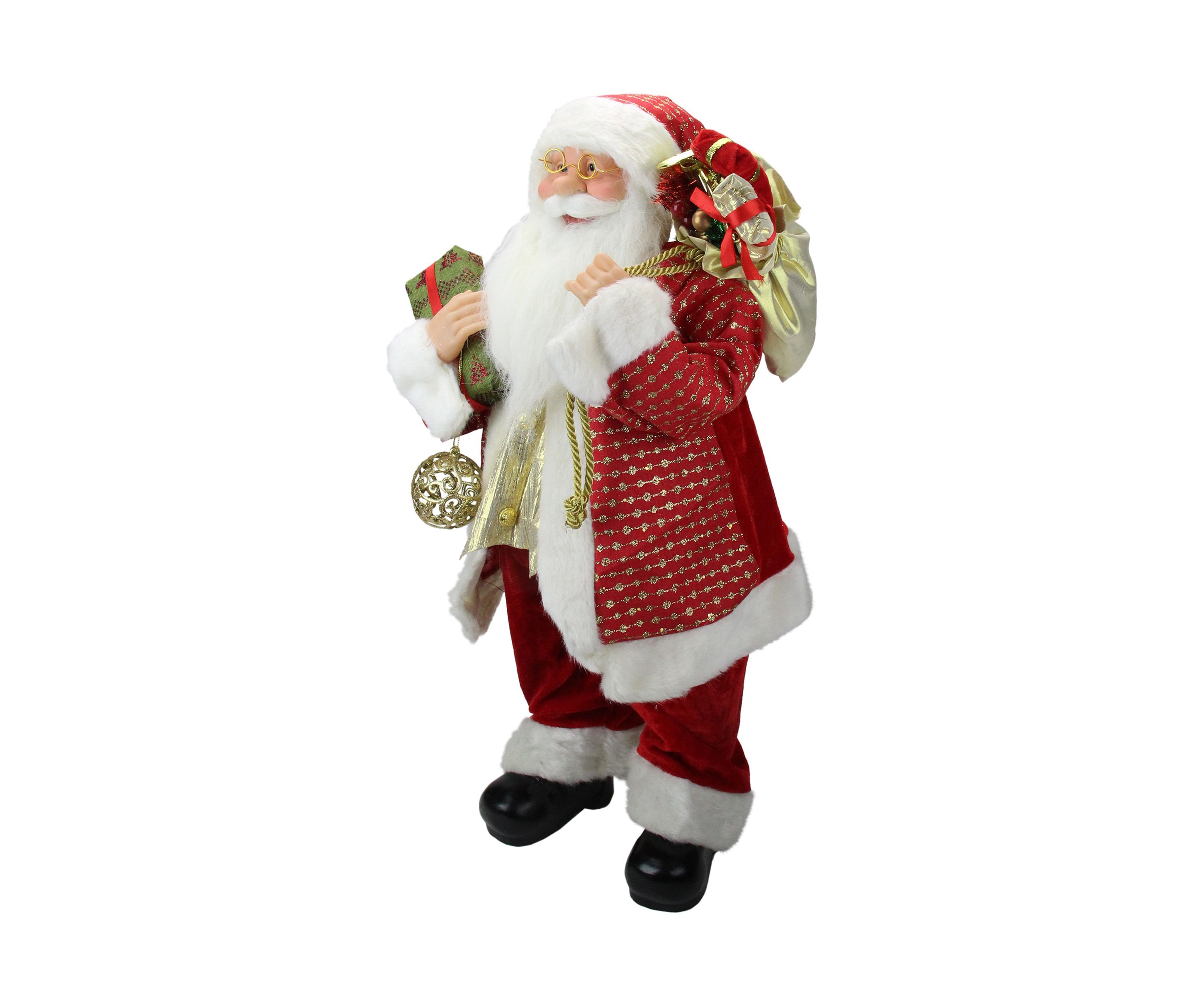 24.5 Inch Red Snazzy Standing Santa Christmas Ornament and Gifts Figurine