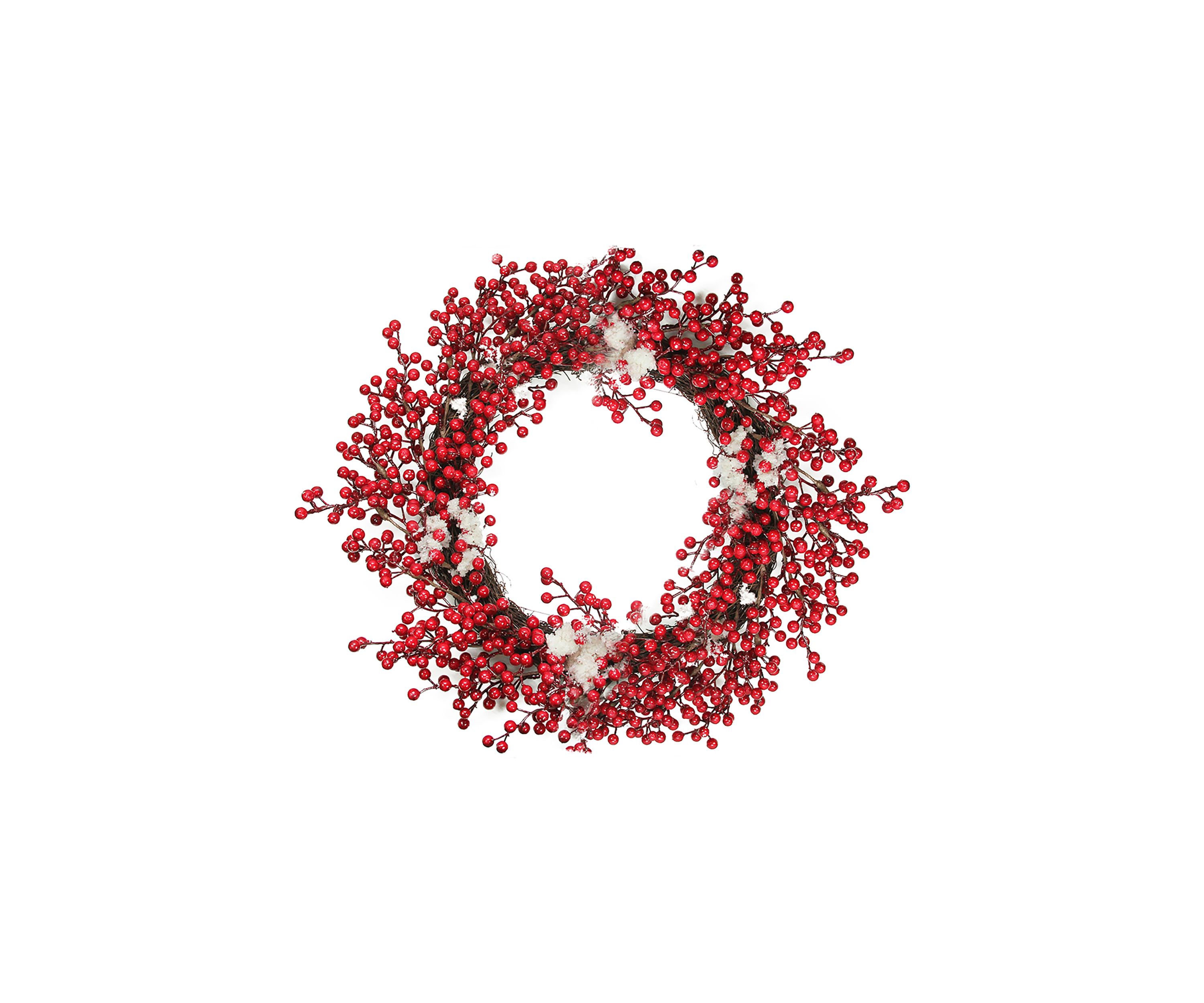 Red Berry with Frosted Accents Artificial Christmas Wreath - 18-Inch  Unlit