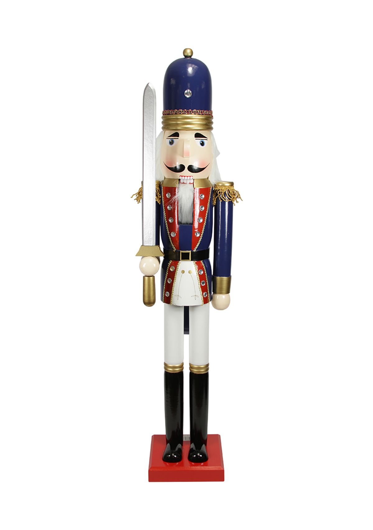 48.25Inch Blue and White Christmas Nutcracker Soldier with Sword