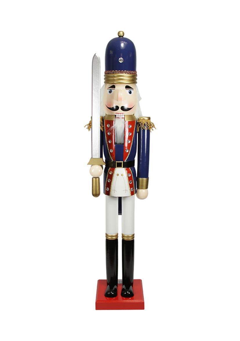 48.25Inch Blue and White Christmas Nutcracker Soldier with Sword