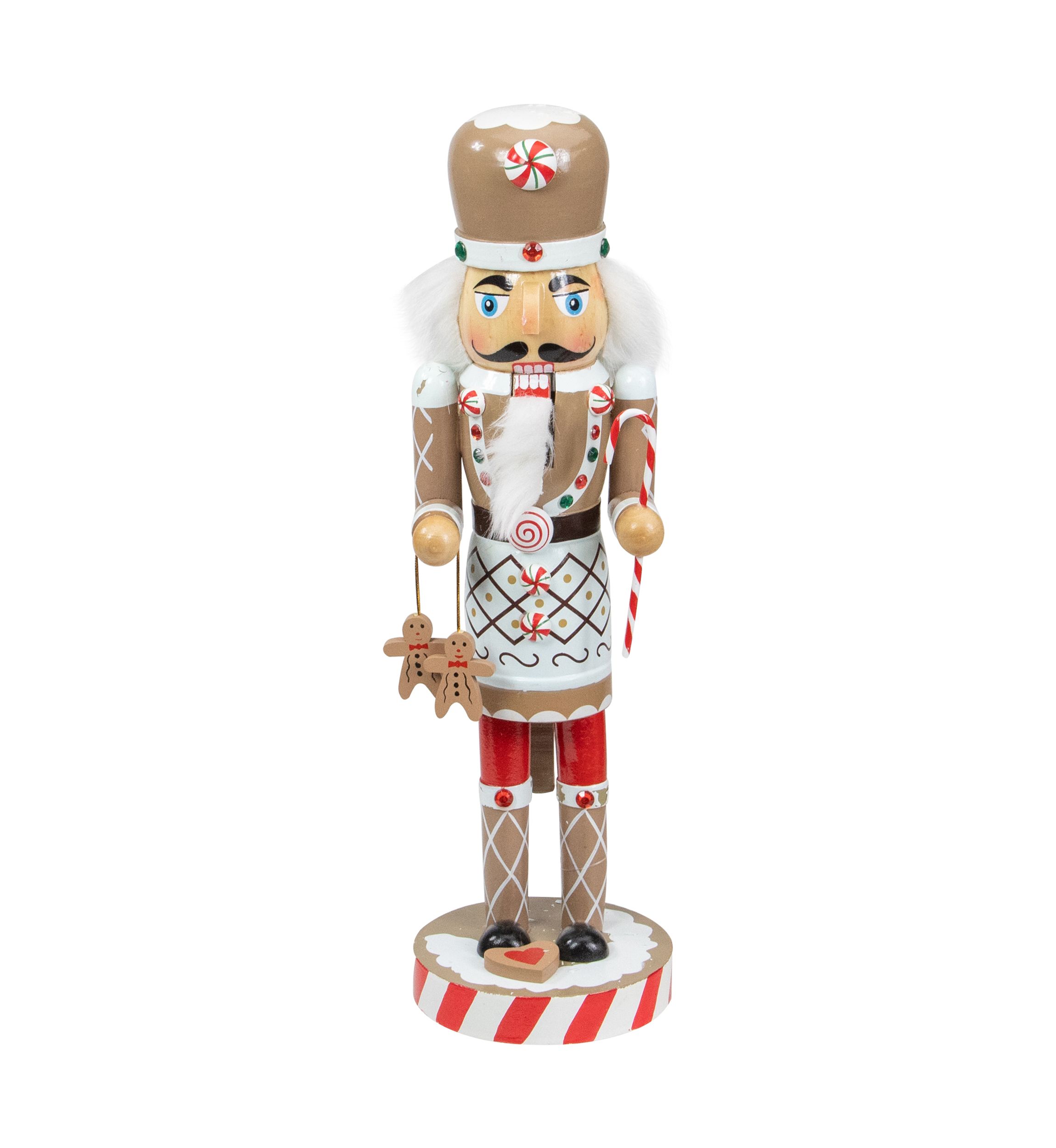 14Inch Beige and Red Gingerbread Chef Christmas Nutcracker