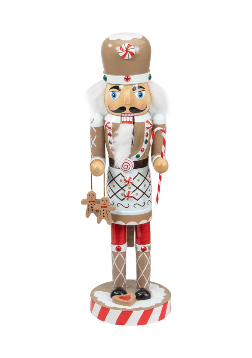 14Inch Beige and Red Gingerbread Chef Christmas Nutcracker