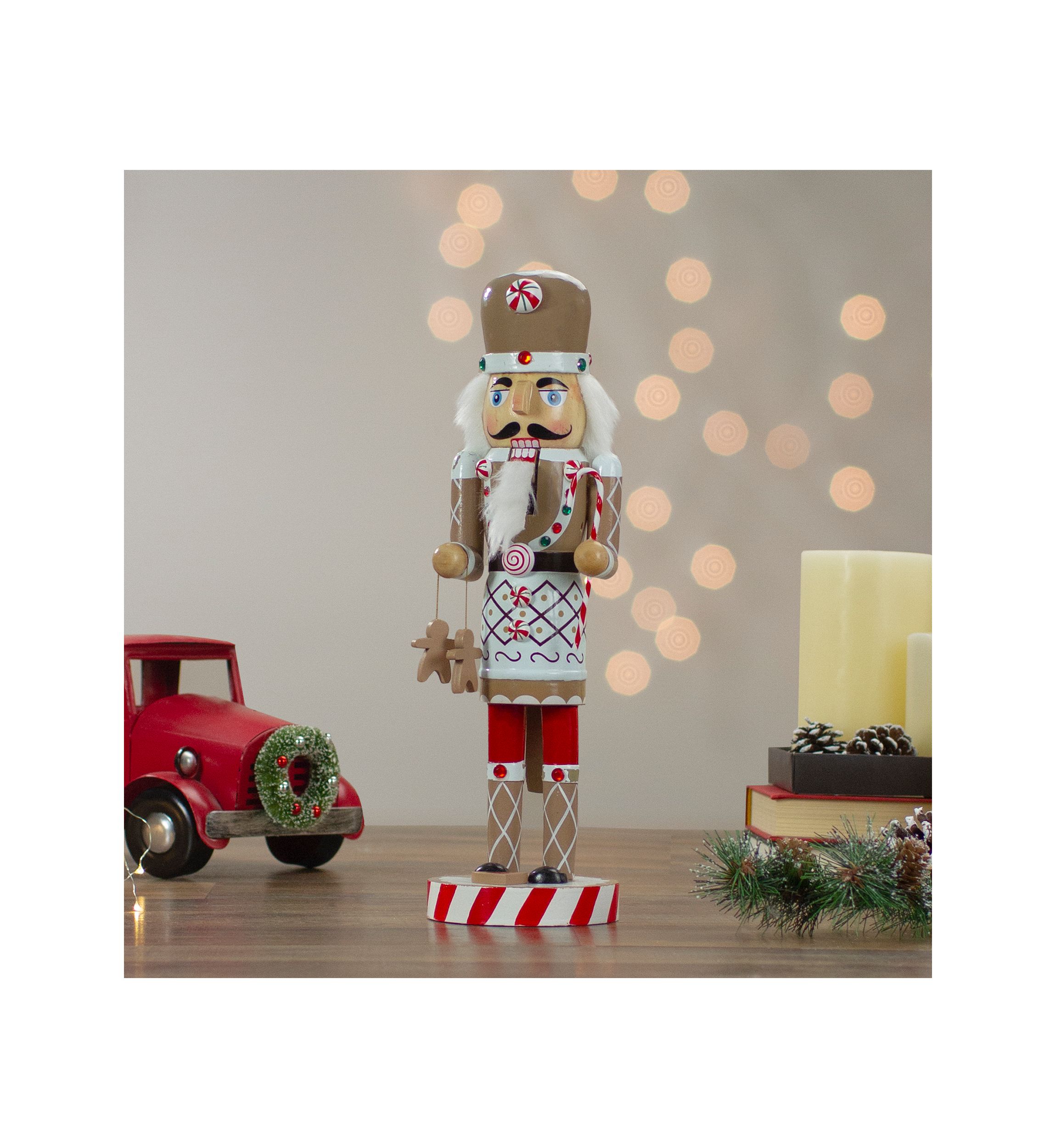 14Inch Beige and Red Gingerbread Chef Christmas Nutcracker