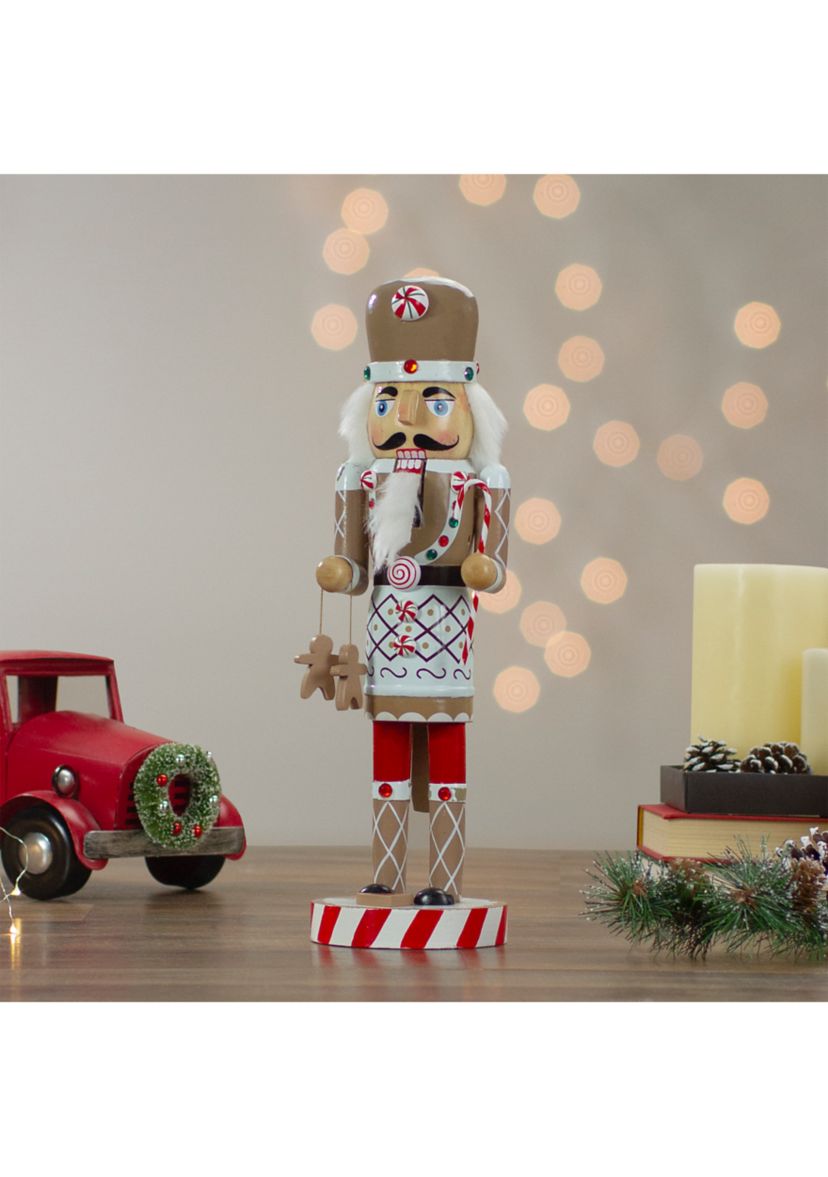 14Inch Beige and Red Gingerbread Chef Christmas Nutcracker