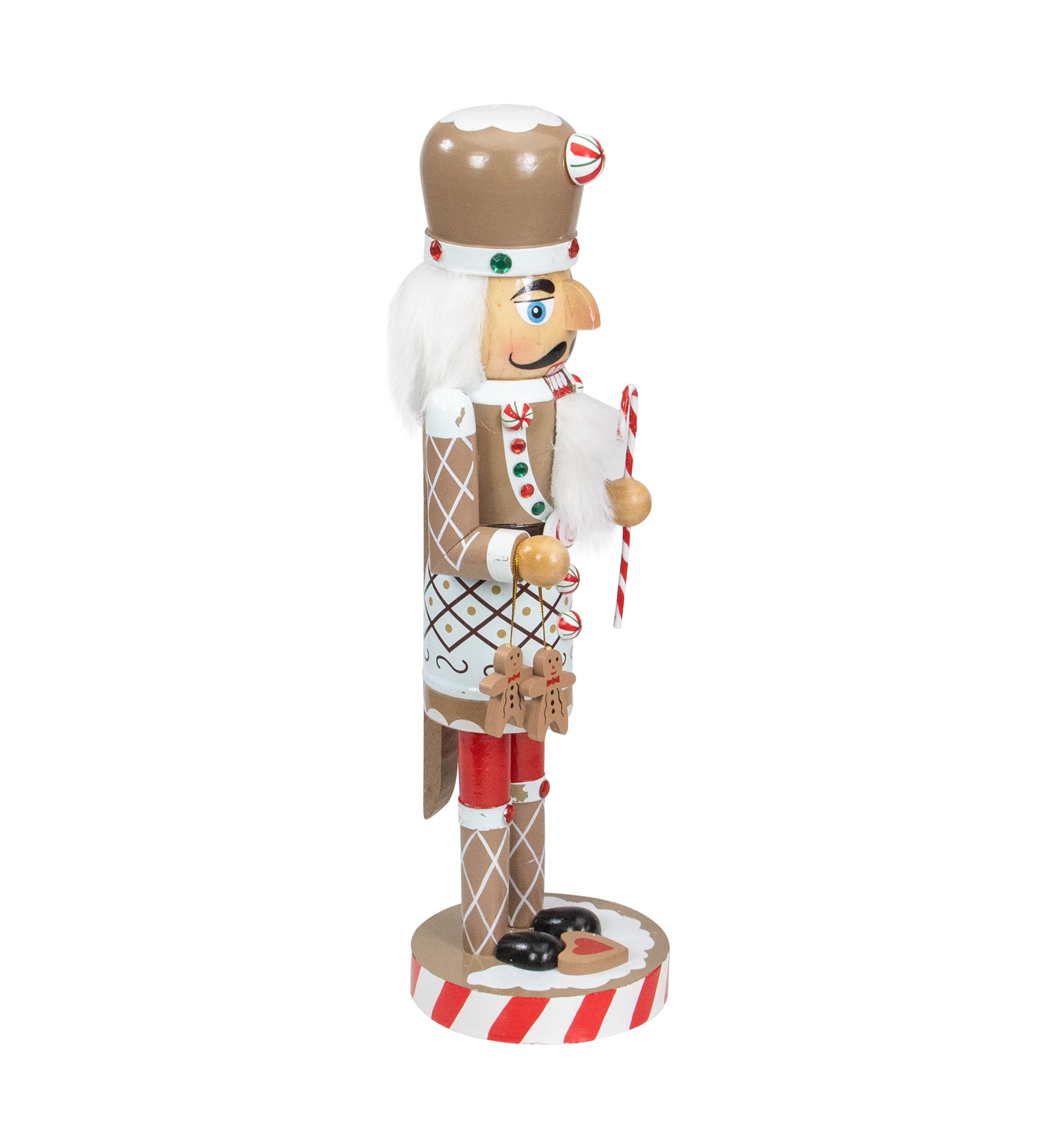 14Inch Beige and Red Gingerbread Chef Christmas Nutcracker
