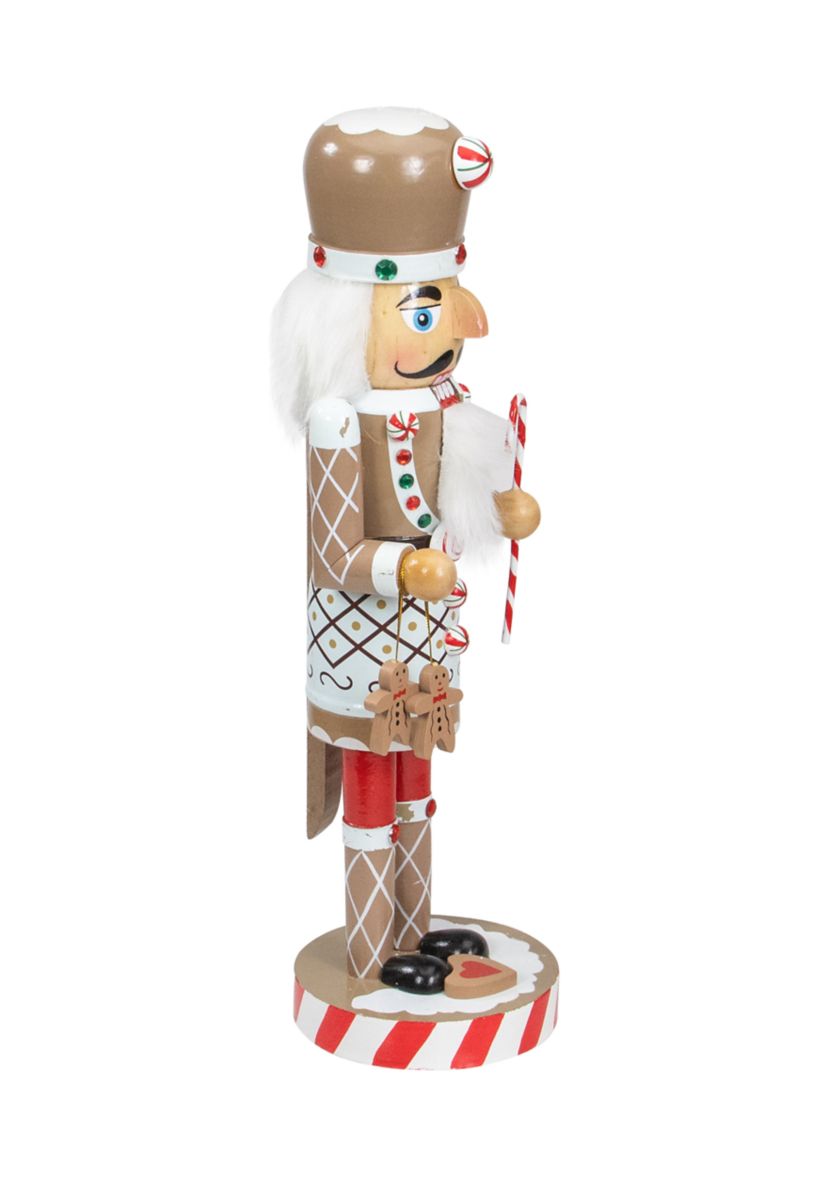 14Inch Beige and Red Gingerbread Chef Christmas Nutcracker