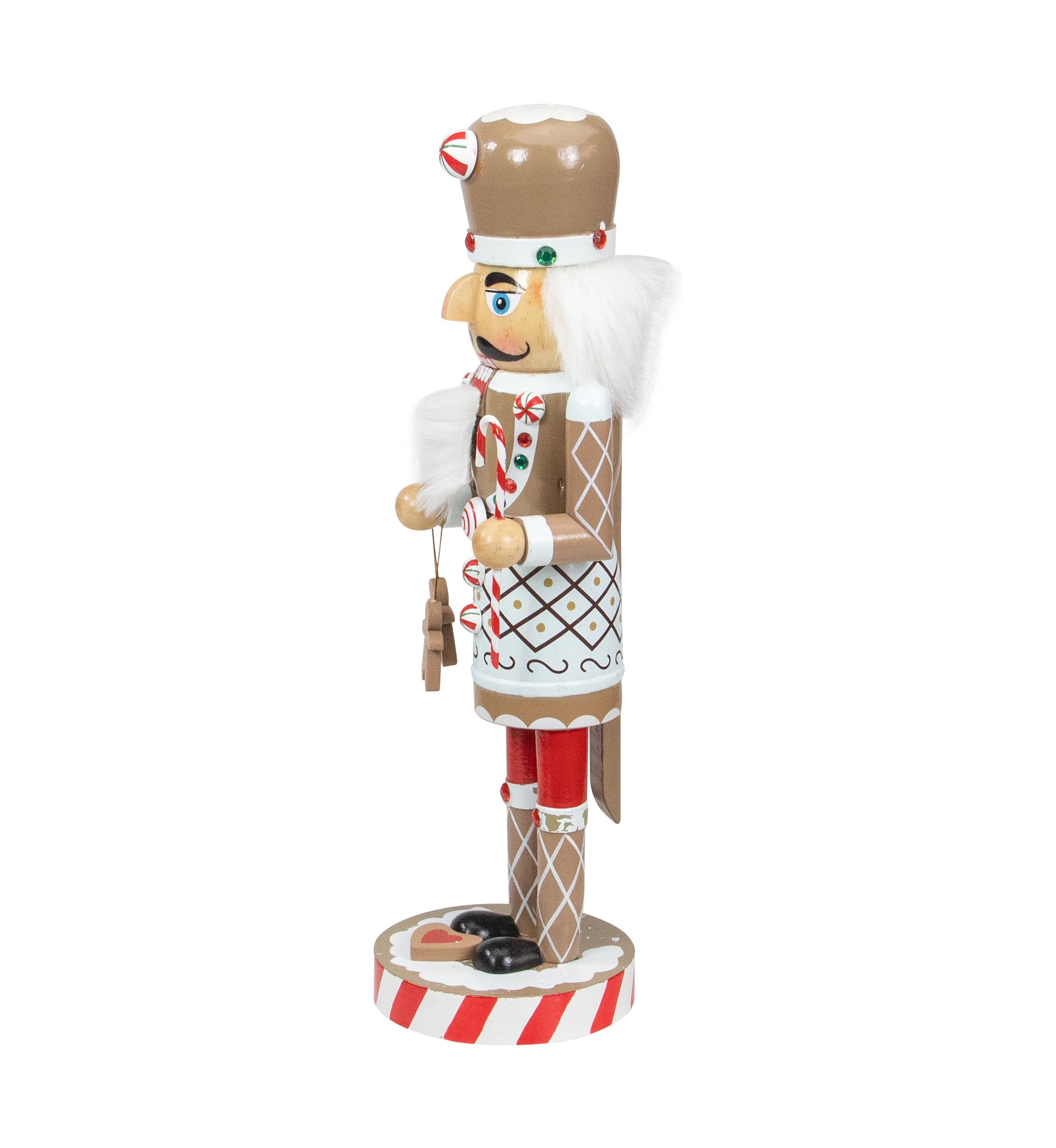 14Inch Beige and Red Gingerbread Chef Christmas Nutcracker