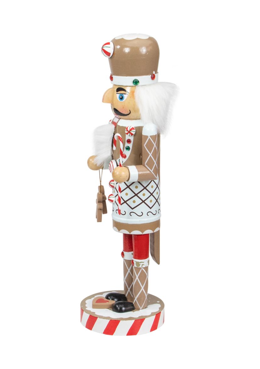 14Inch Beige and Red Gingerbread Chef Christmas Nutcracker