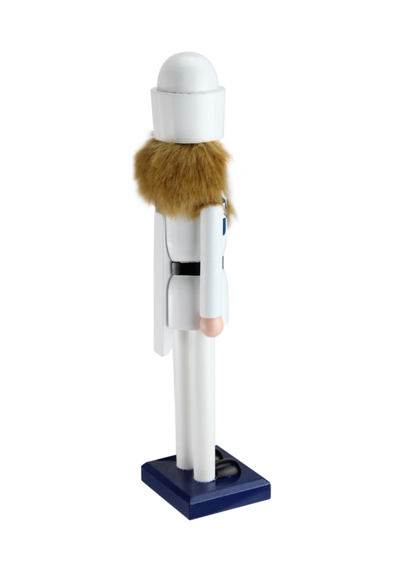 15Inch White and Blue Navy Sailor with Anchor Wooden Christmas Nutcracker