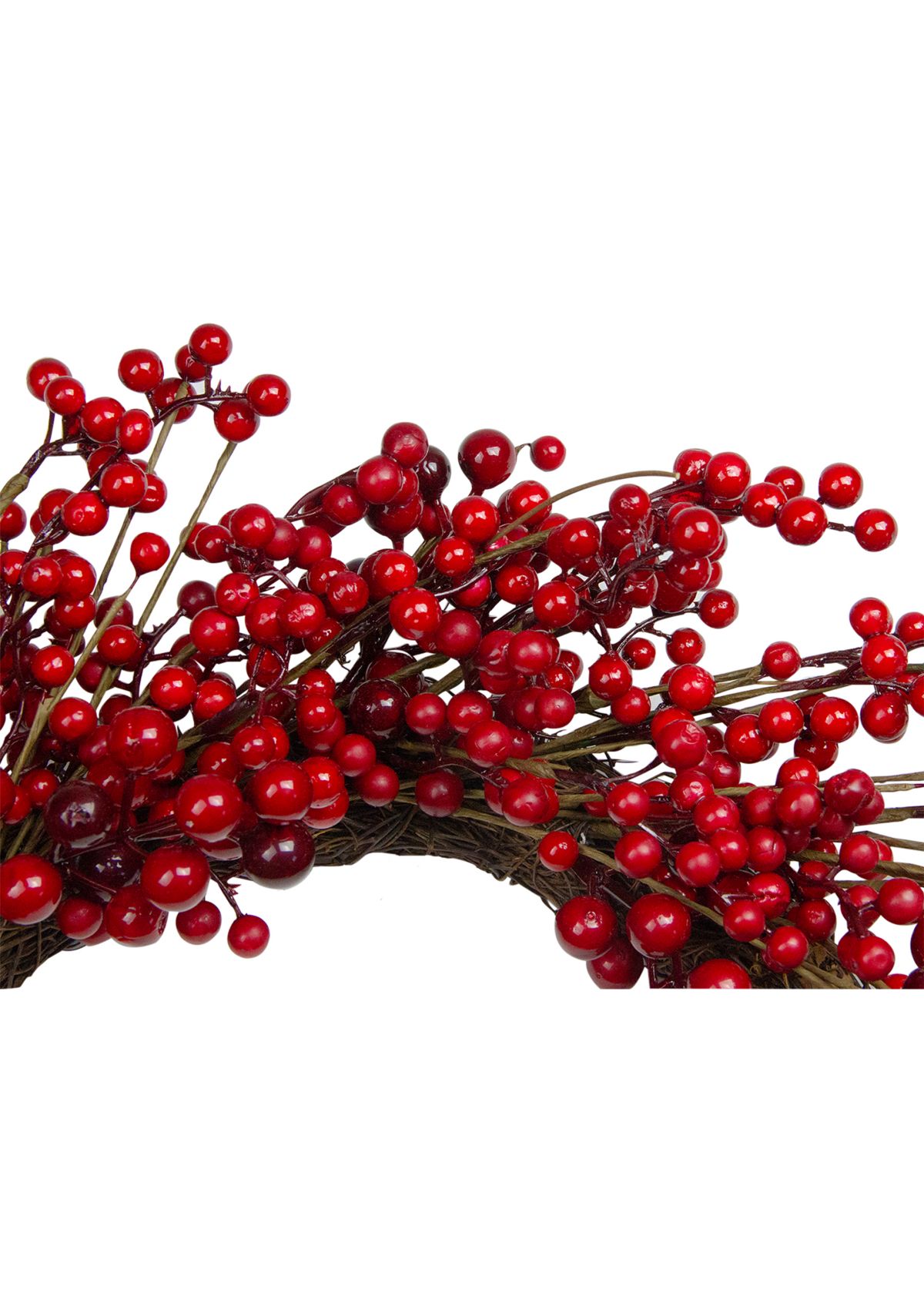 Red Berry Artificial Christmas Twig Wreath - 20-Inch  Unlit