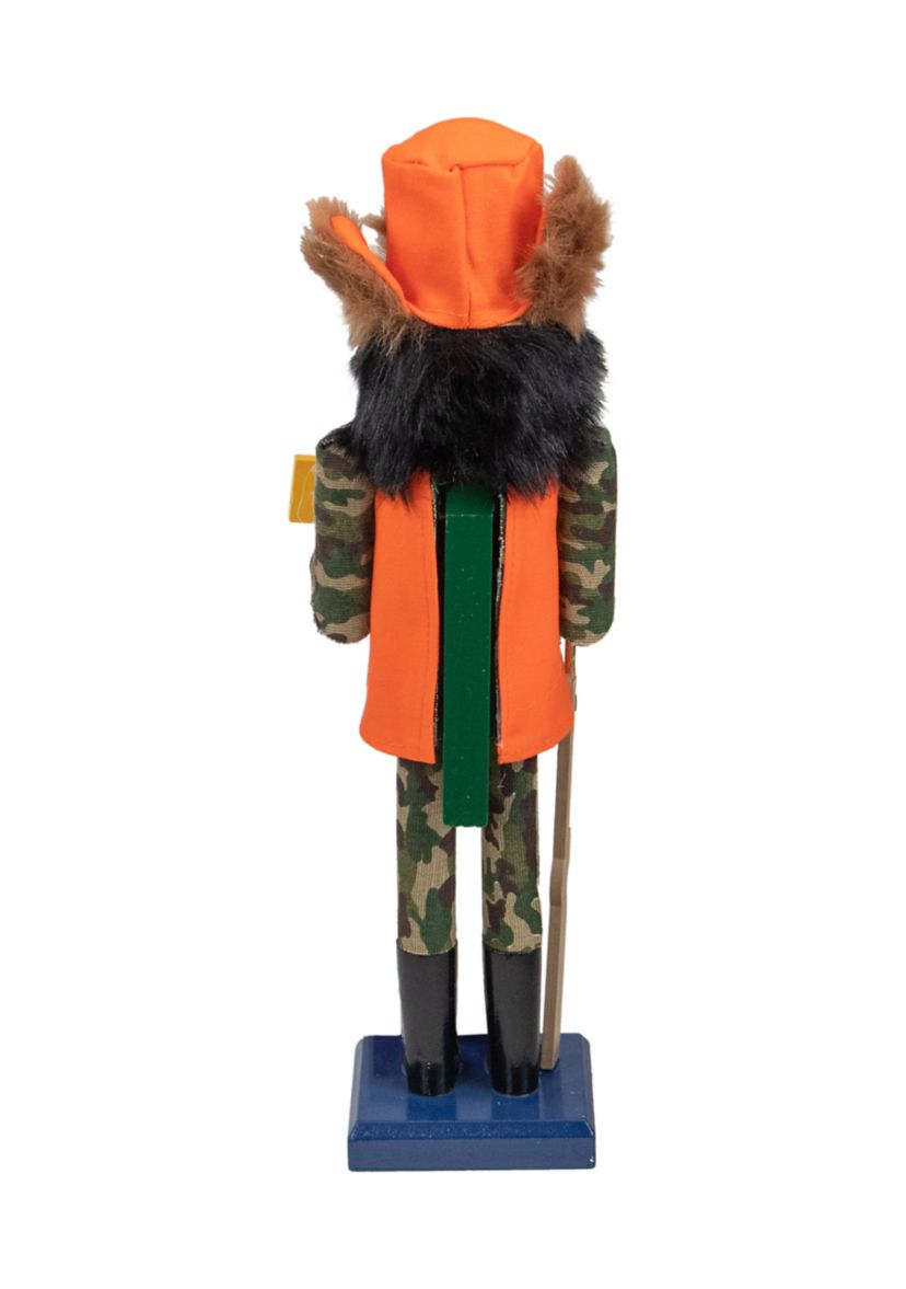 15Inch Orange and Green InchGone HuntingInch Christmas Nutcracker in Camouflage