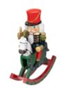 11.5 Red and Blue Christmas Nutcracker Soldier on Rocking Horse