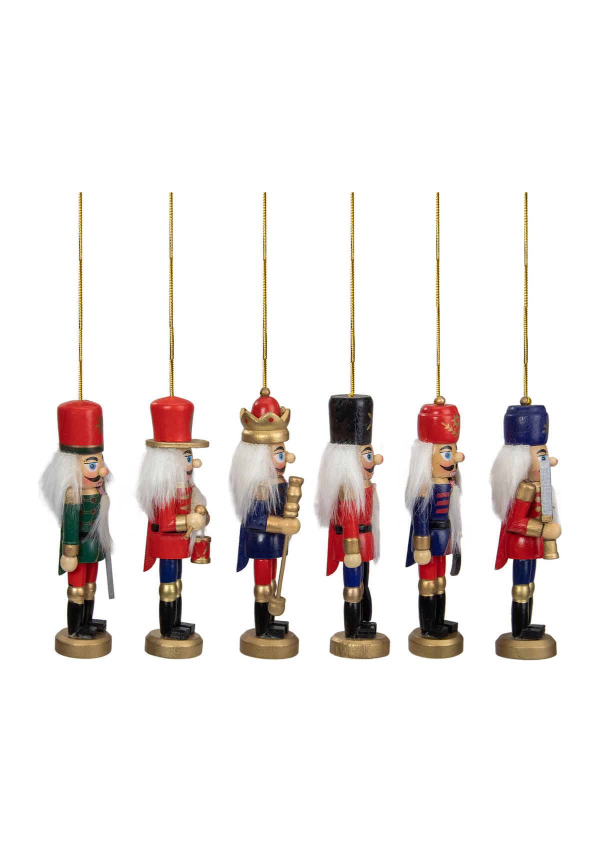 6-Count Red and Blue Classic Nutcracker Christmas Ornaments - 5.25 Inches