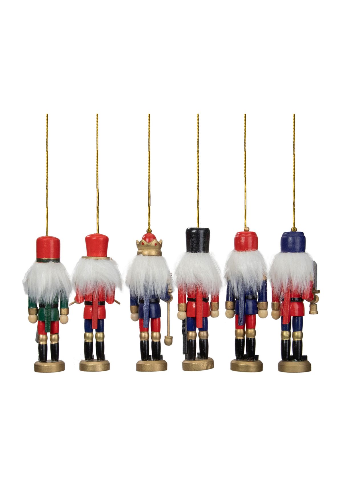 6-Count Red and Blue Classic Nutcracker Christmas Ornaments - 5.25 Inches