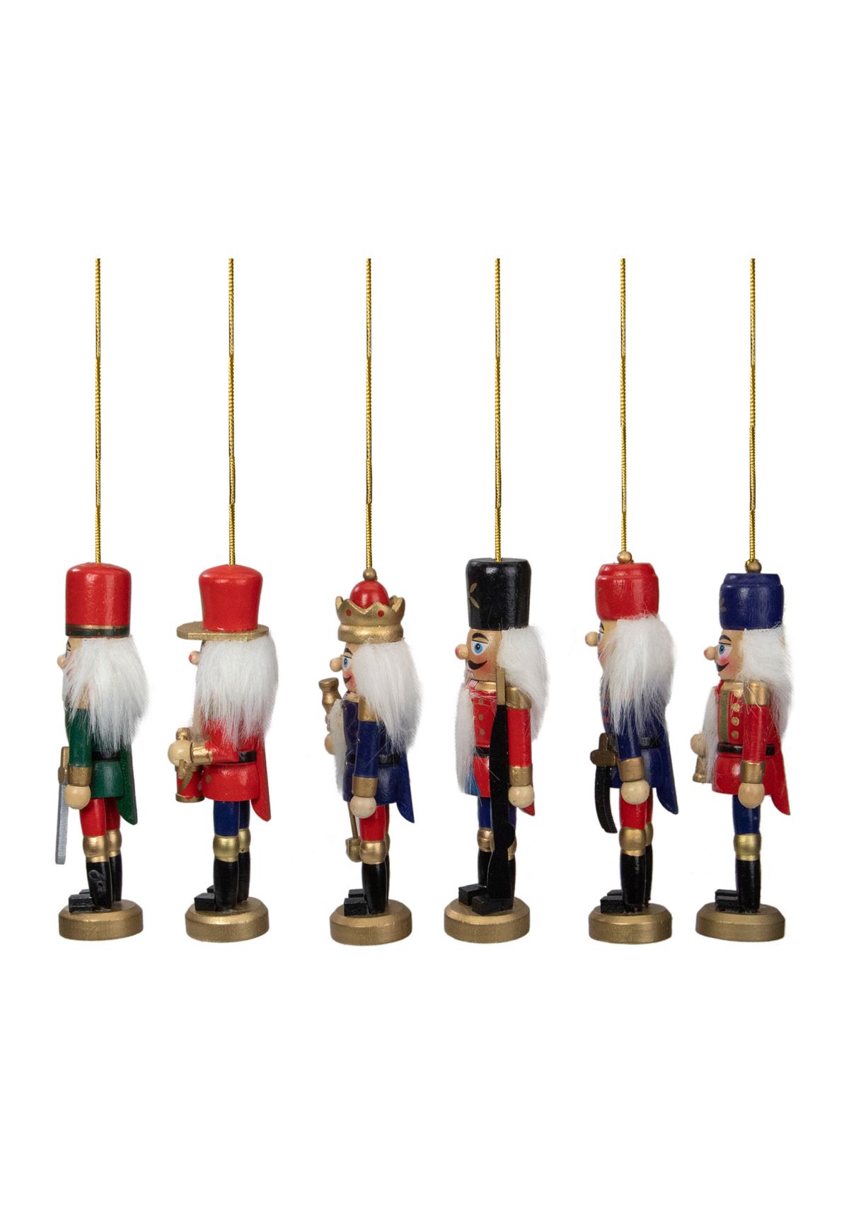 6-Count Red and Blue Classic Nutcracker Christmas Ornaments - 5.25 Inches