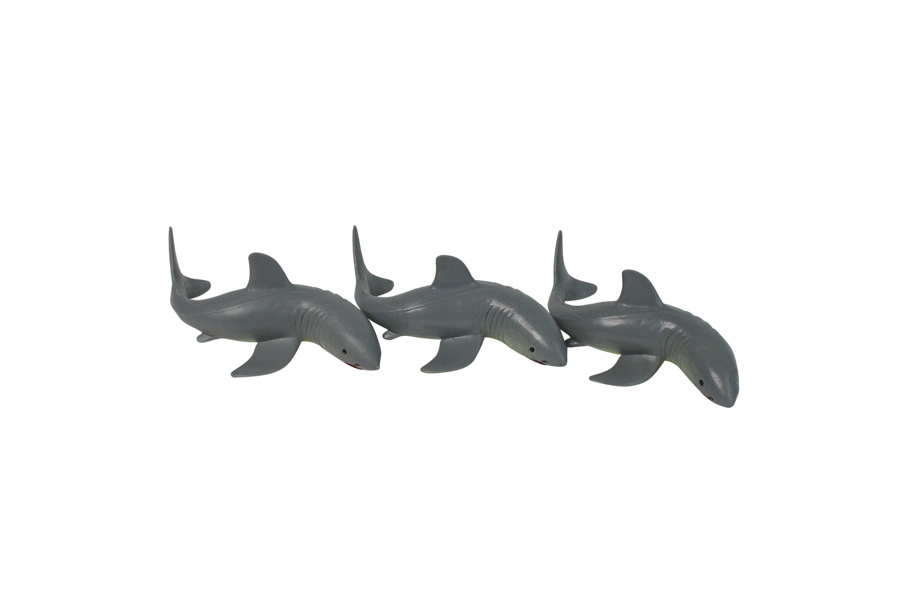 Set of 3 Gray and White Shark Frenzy Swimming Pool Dive Toys - 7"