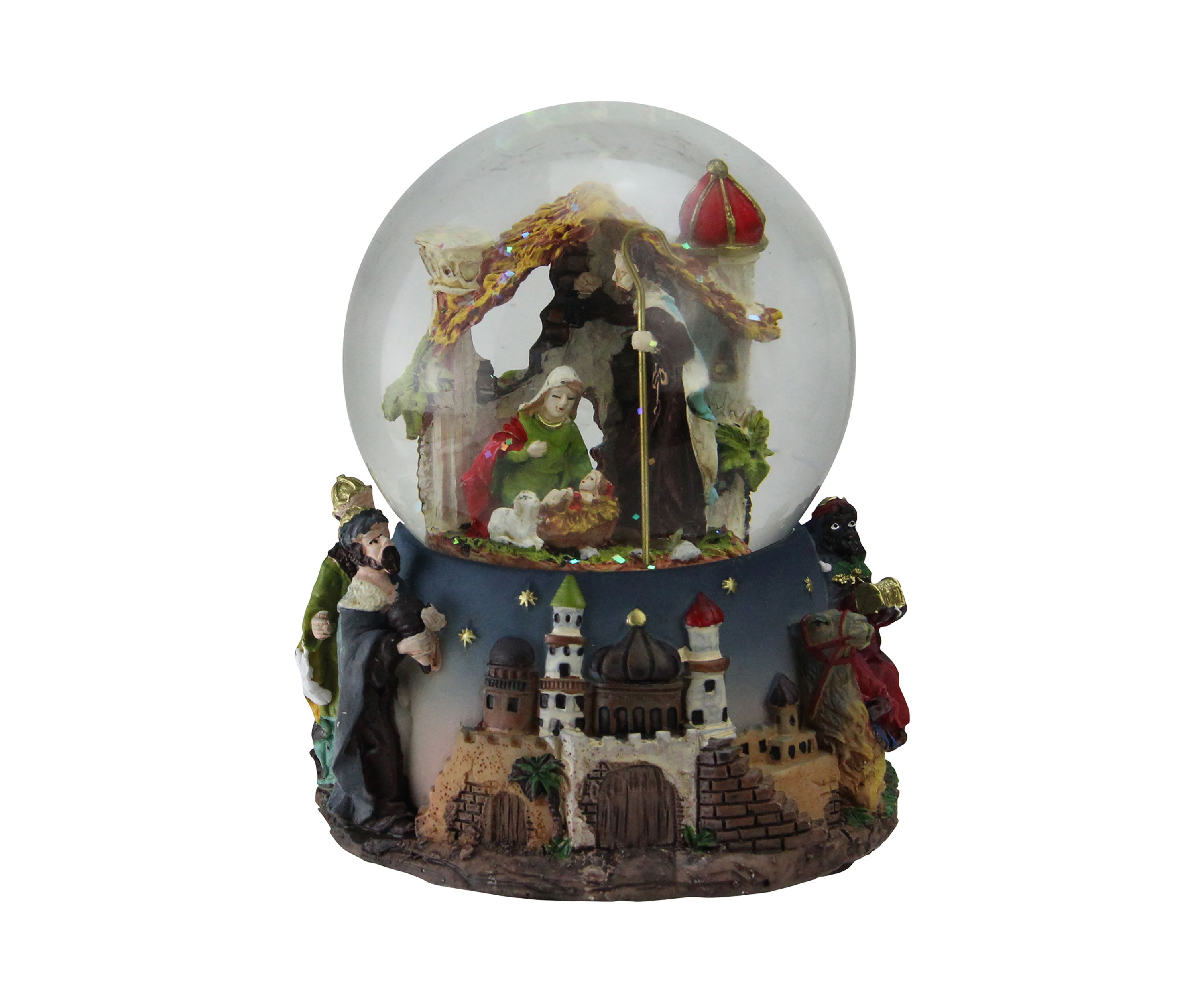 5.75Inch Nativity Manger Scene Religious Christmas Musical Snow Globe