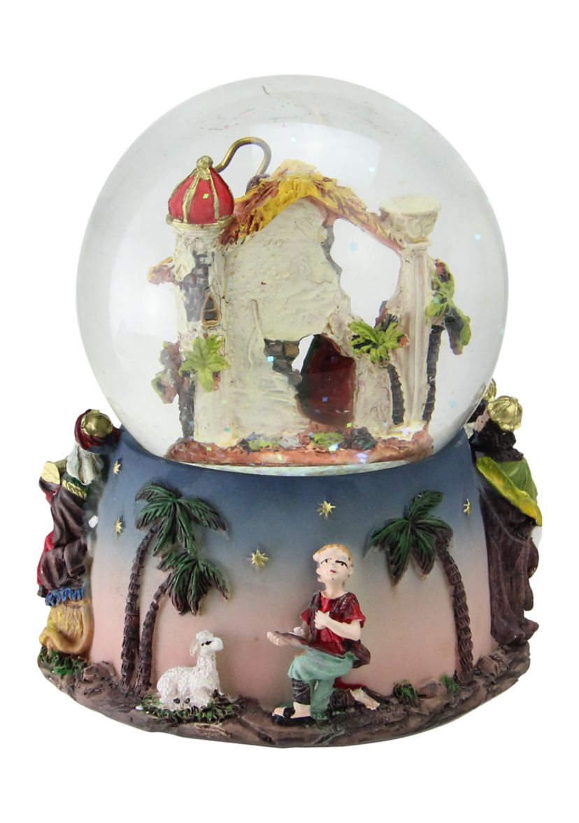5.75Inch Nativity Manger Scene Religious Christmas Musical Snow Globe
