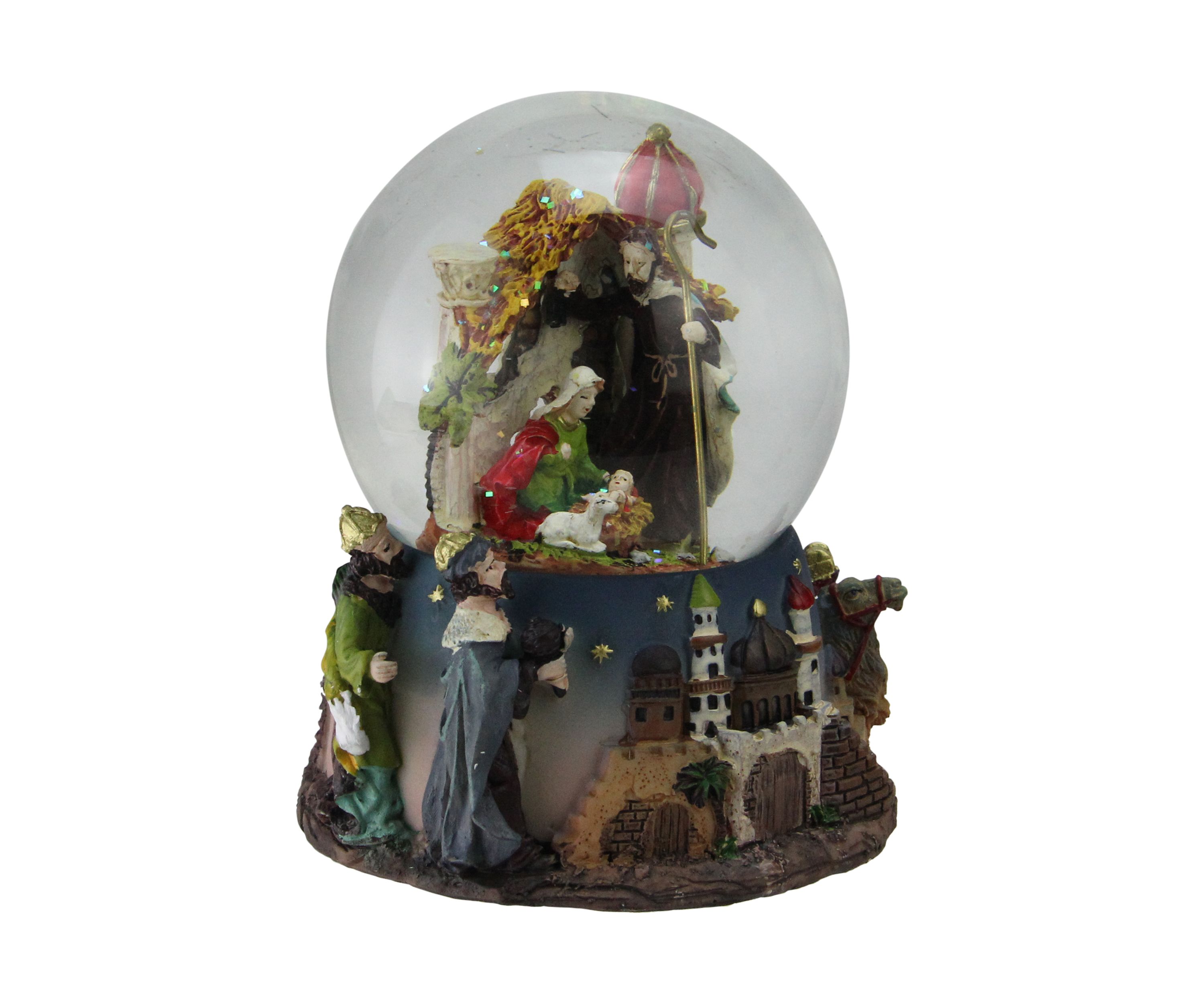 5.75Inch Nativity Manger Scene Religious Christmas Musical Snow Globe