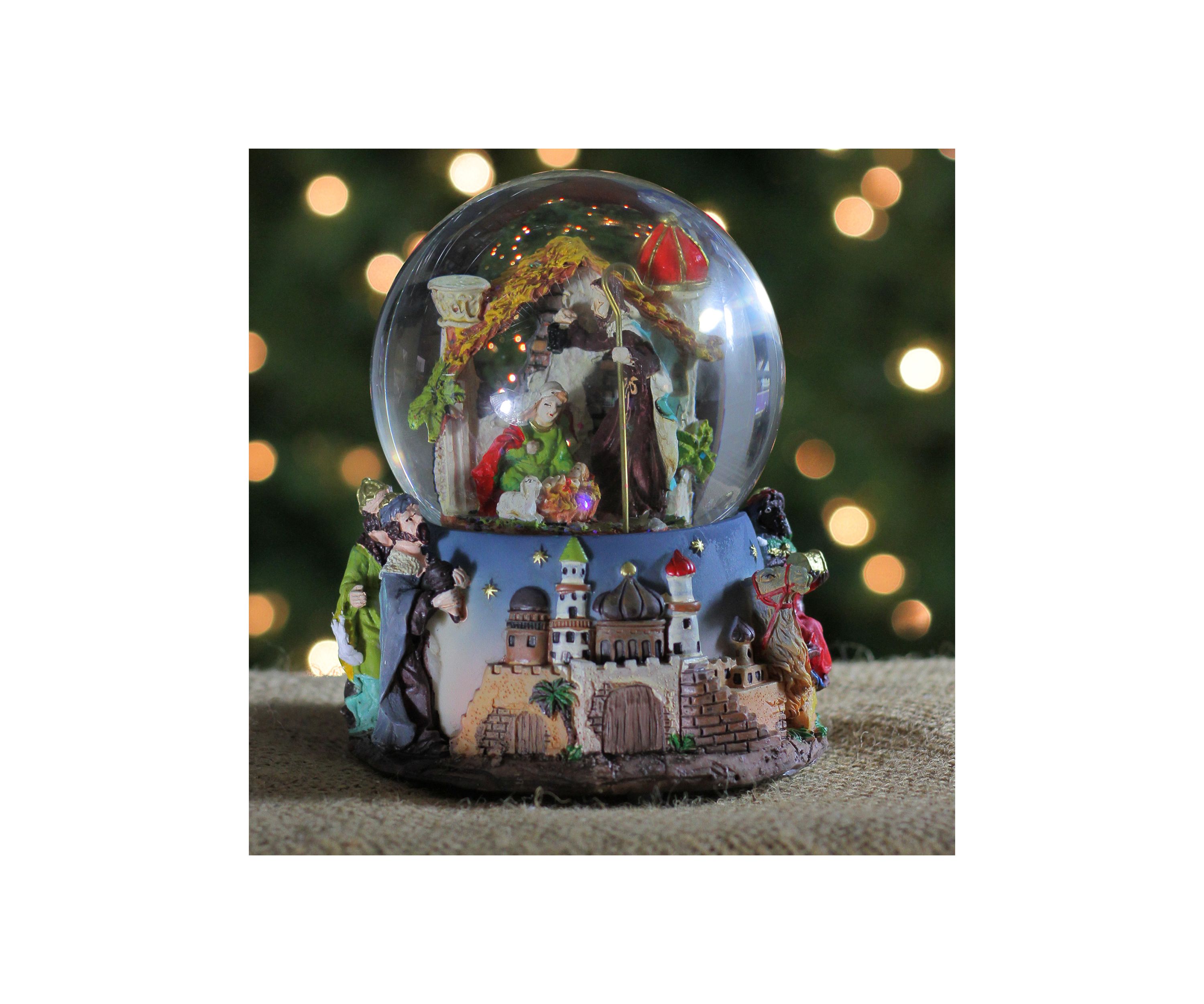 5.75Inch Nativity Manger Scene Religious Christmas Musical Snow Globe