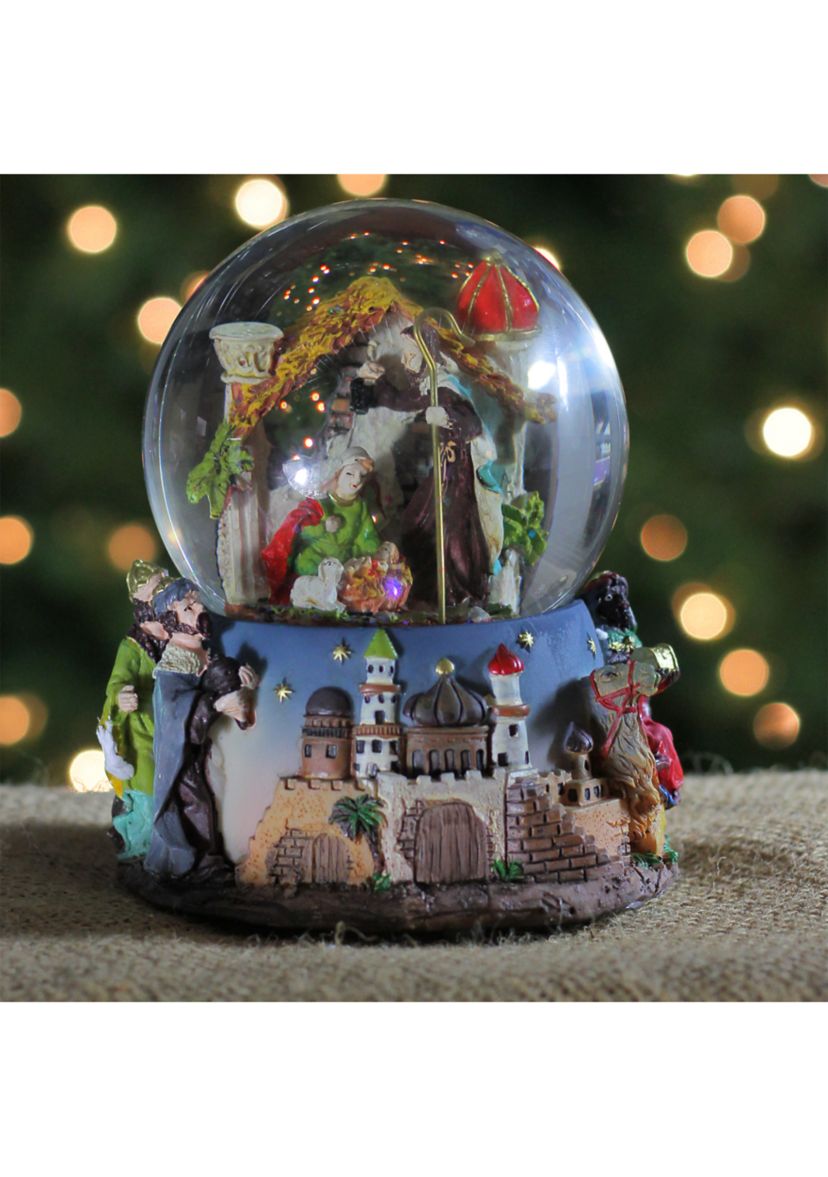 5.75Inch Nativity Manger Scene Religious Christmas Musical Snow Globe