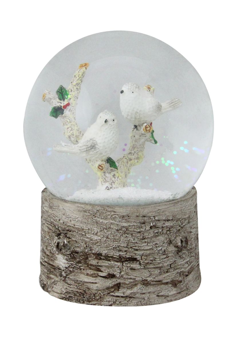 5Inch White Doves on a Branch Musical Christmas Snow Globe