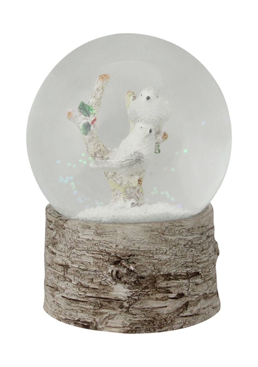 5Inch White Doves on a Branch Musical Christmas Snow Globe