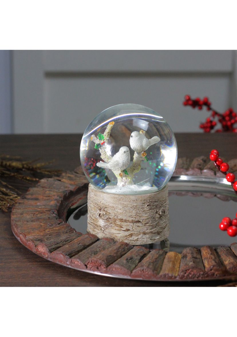 5Inch White Doves on a Branch Musical Christmas Snow Globe